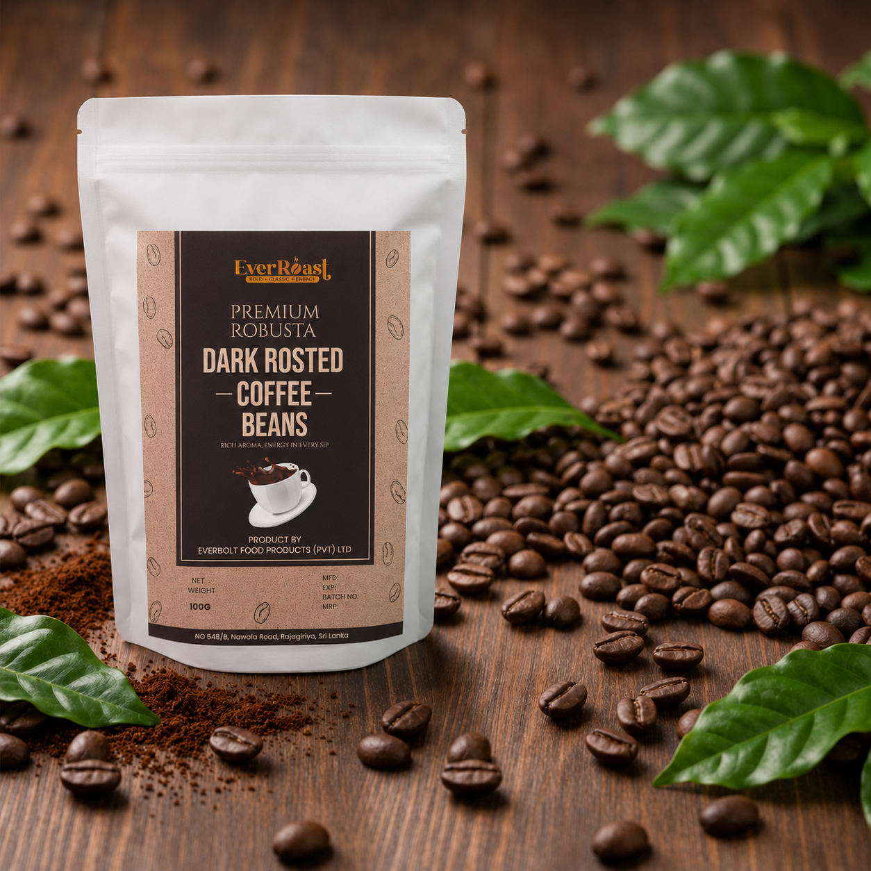 Dark Roasted Robusta Premium Coffee Beans