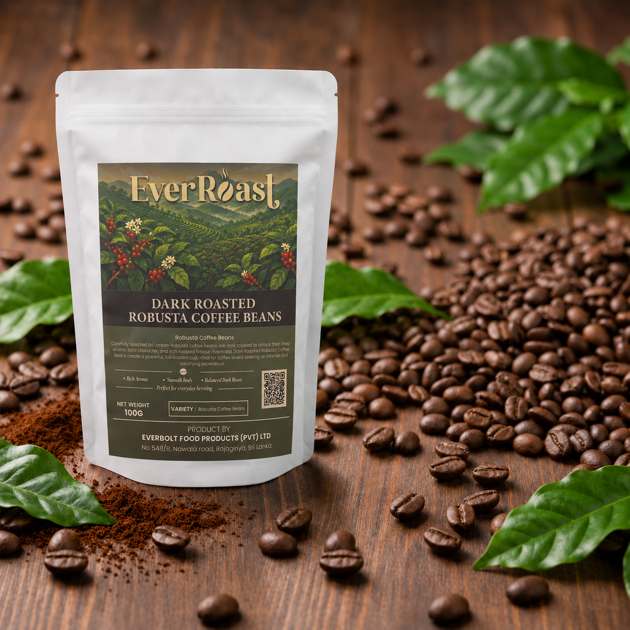 Dark Roasted Robusta Premium Coffee Beans